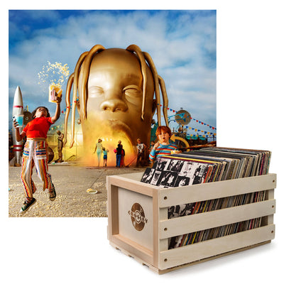 Crosley Record Storage Crate Travis Scott Astroworld Vinyl Album Bundle