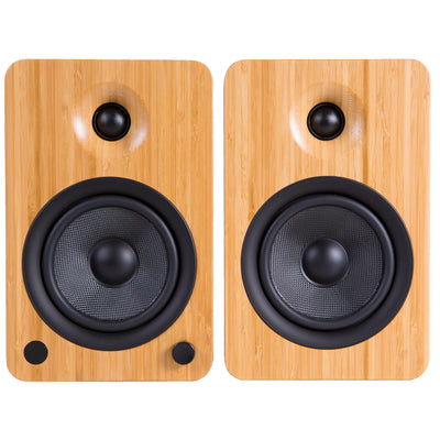Kanto YU4 140W Powered Bookshelf Speakers with Bluetooth® and Phono Preamp - Pair, Bamboo