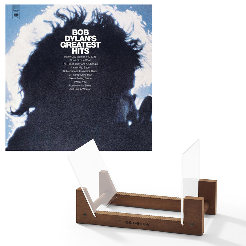 Bob Dylan Greatest Hits Vinyl Album & Crosley Record Storage Display Stand