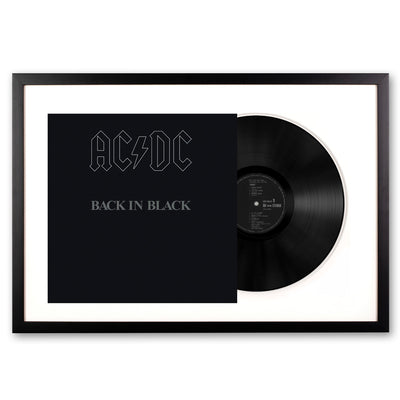 Framed AC/DC Back in Black Vinyl Album Art