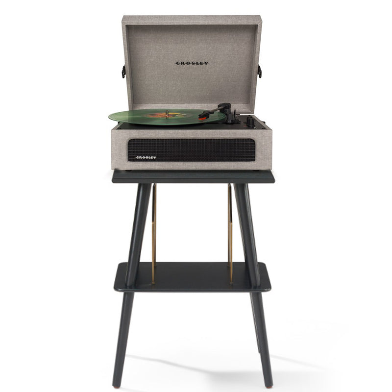 Crosley Voyager Bluetooth Portable Turntable + Entertainment Stand Bundle - Grey