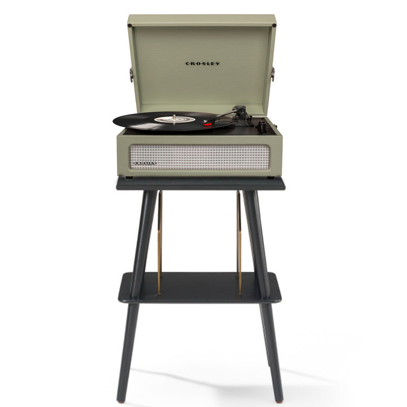 Crosley Voyager Bluetooth Portable Turntable + Entertainment Stand Bundle - Sage