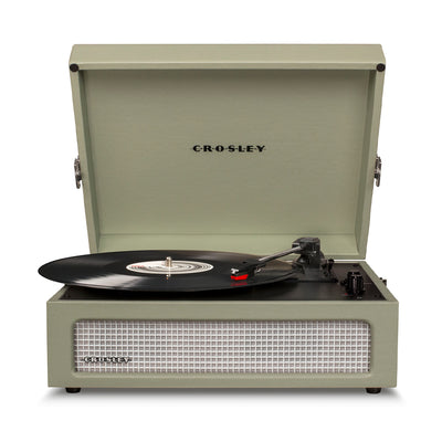 Crosley Voyager Bluetooth Portable Turntable + Entertainment Stand Bundle - Sage