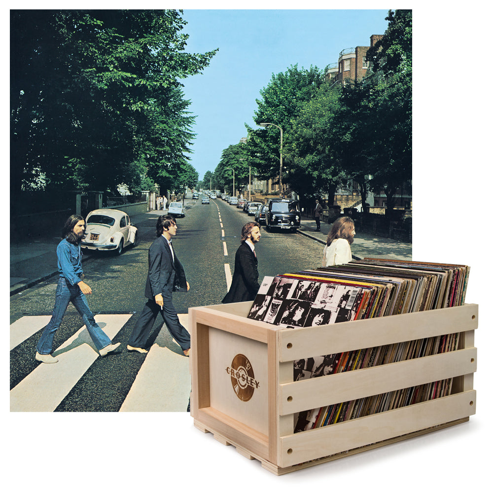 Crosley Record Storage Crate & The Beatles Abbey Road - Vinyl Album Bu ...
